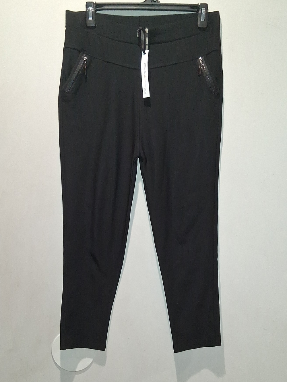 Women's Black Pull-On Ponte Pants with Zip Pockets